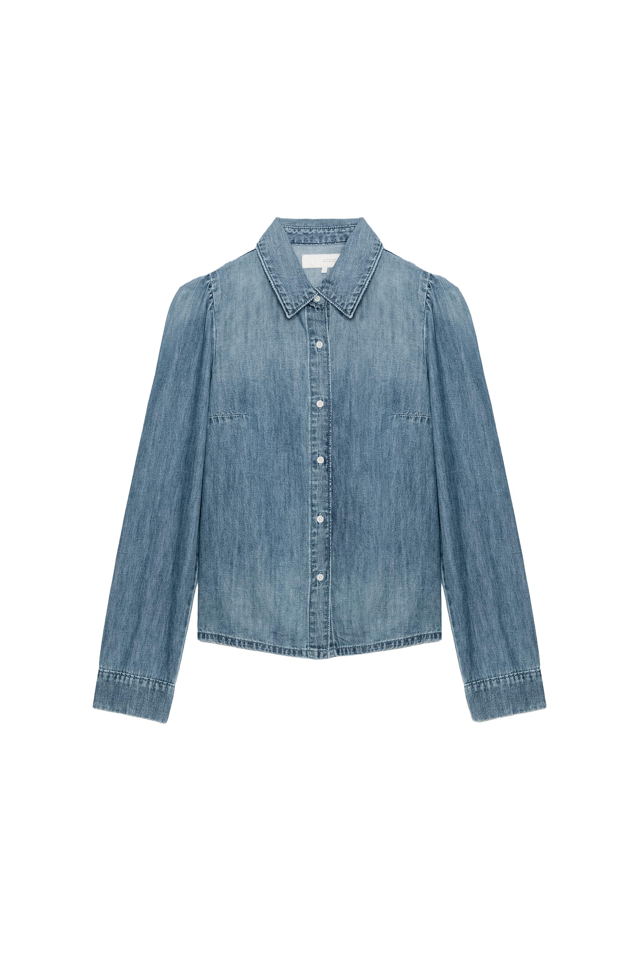 CAMISA DENIM TRF FRUNCES HOMBRO
