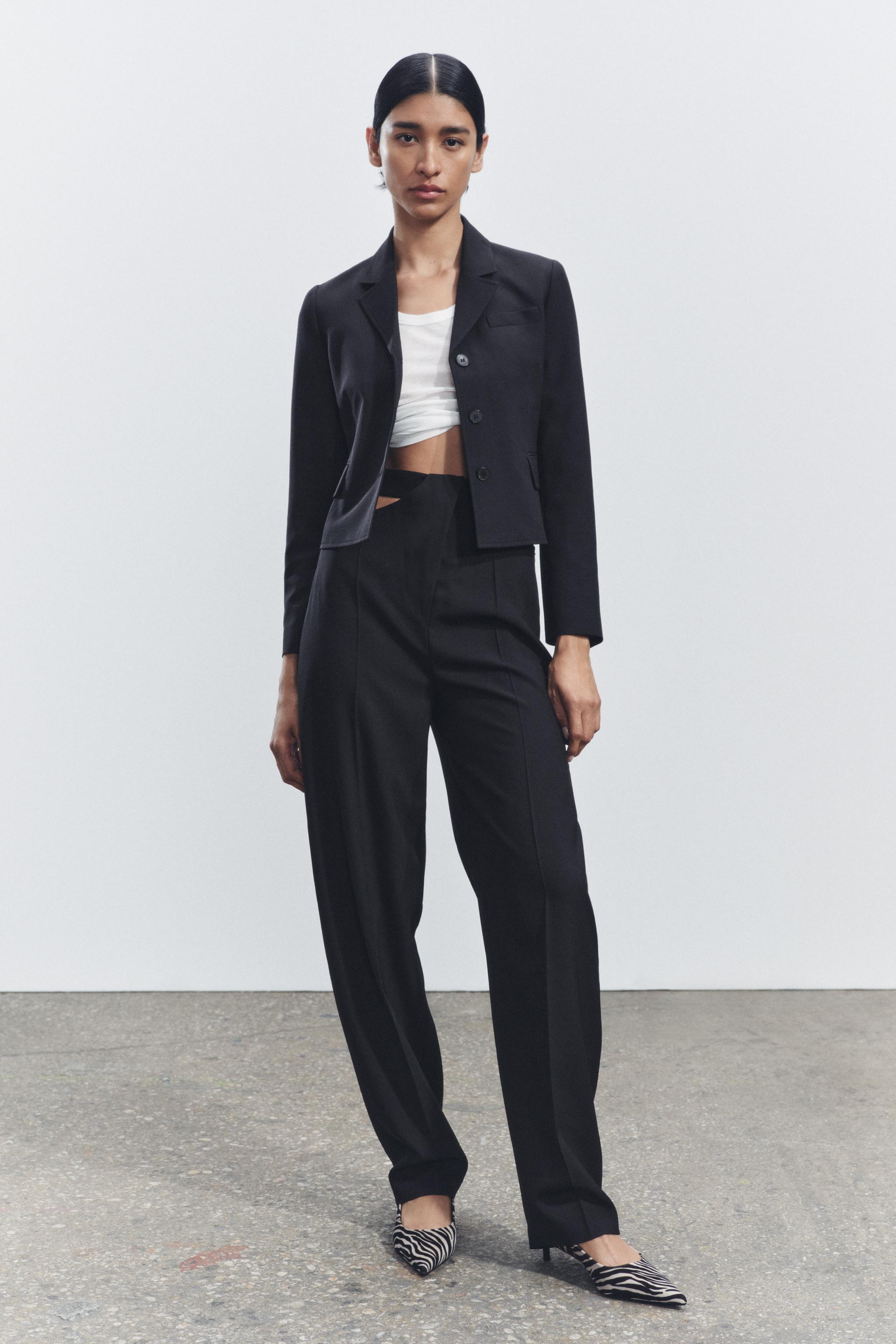 Black zara blazer online