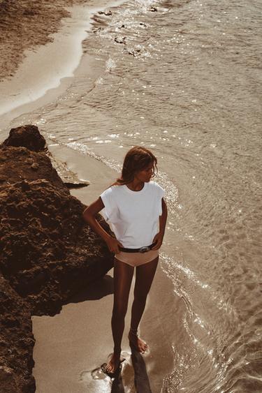 T-SHIRT HEAVY COTTON EFFET DÉLAVÉ - Blanc de Zara - Image 0