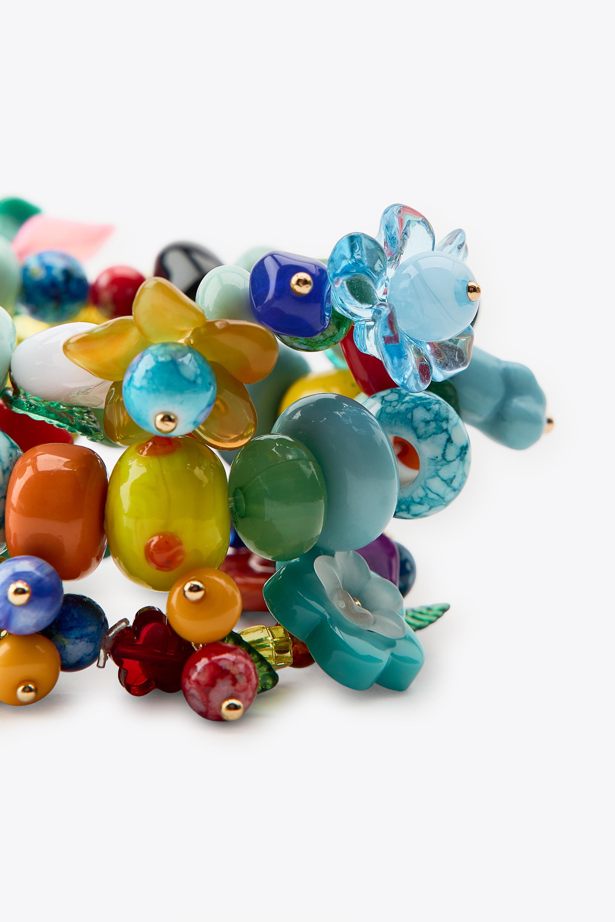 PACK OF MULTICOLOURED BEADED BRACELETS - Multicoloured 