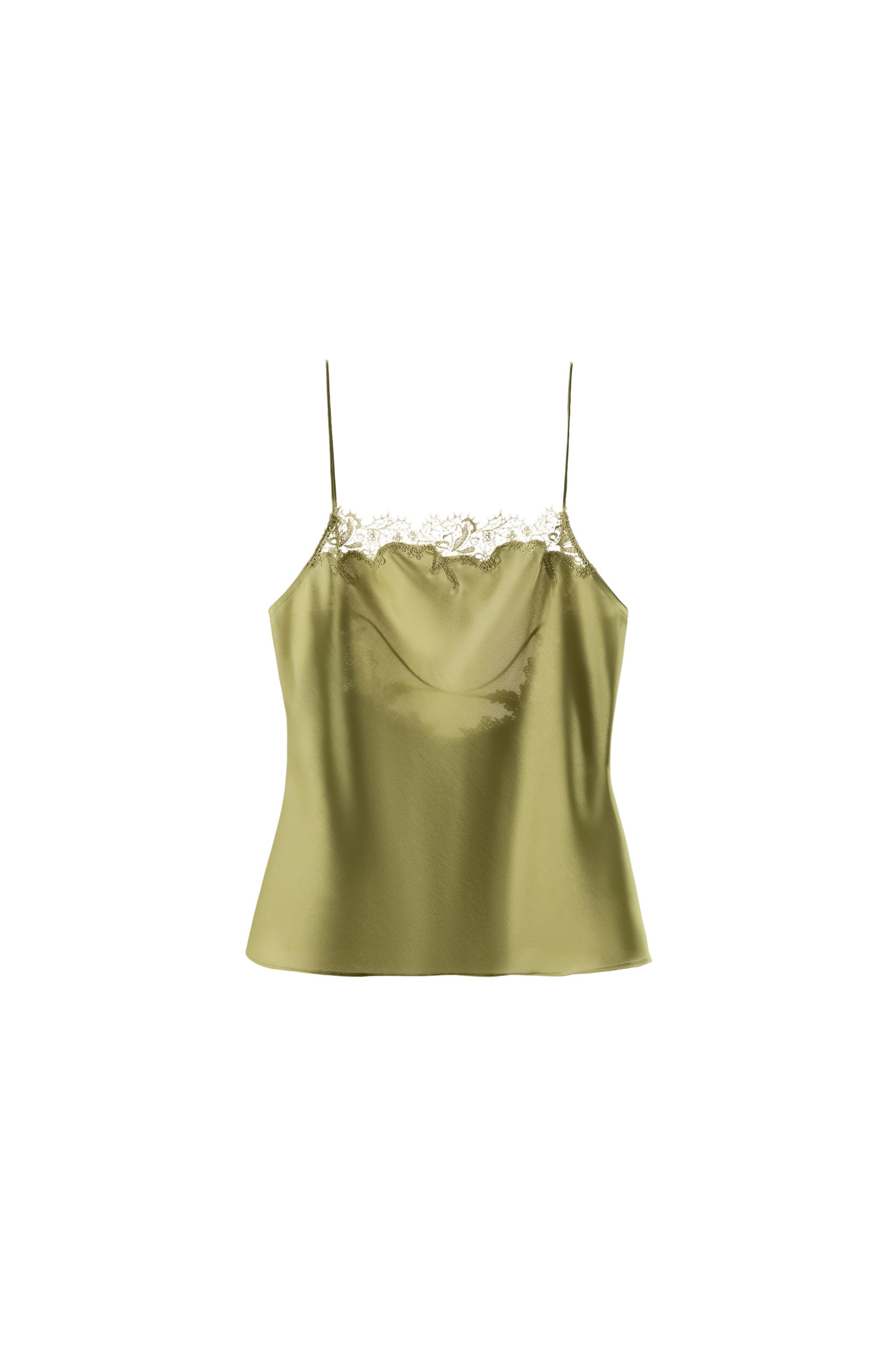 SATIN LACE CAMISOLE - Green | ZARA United States