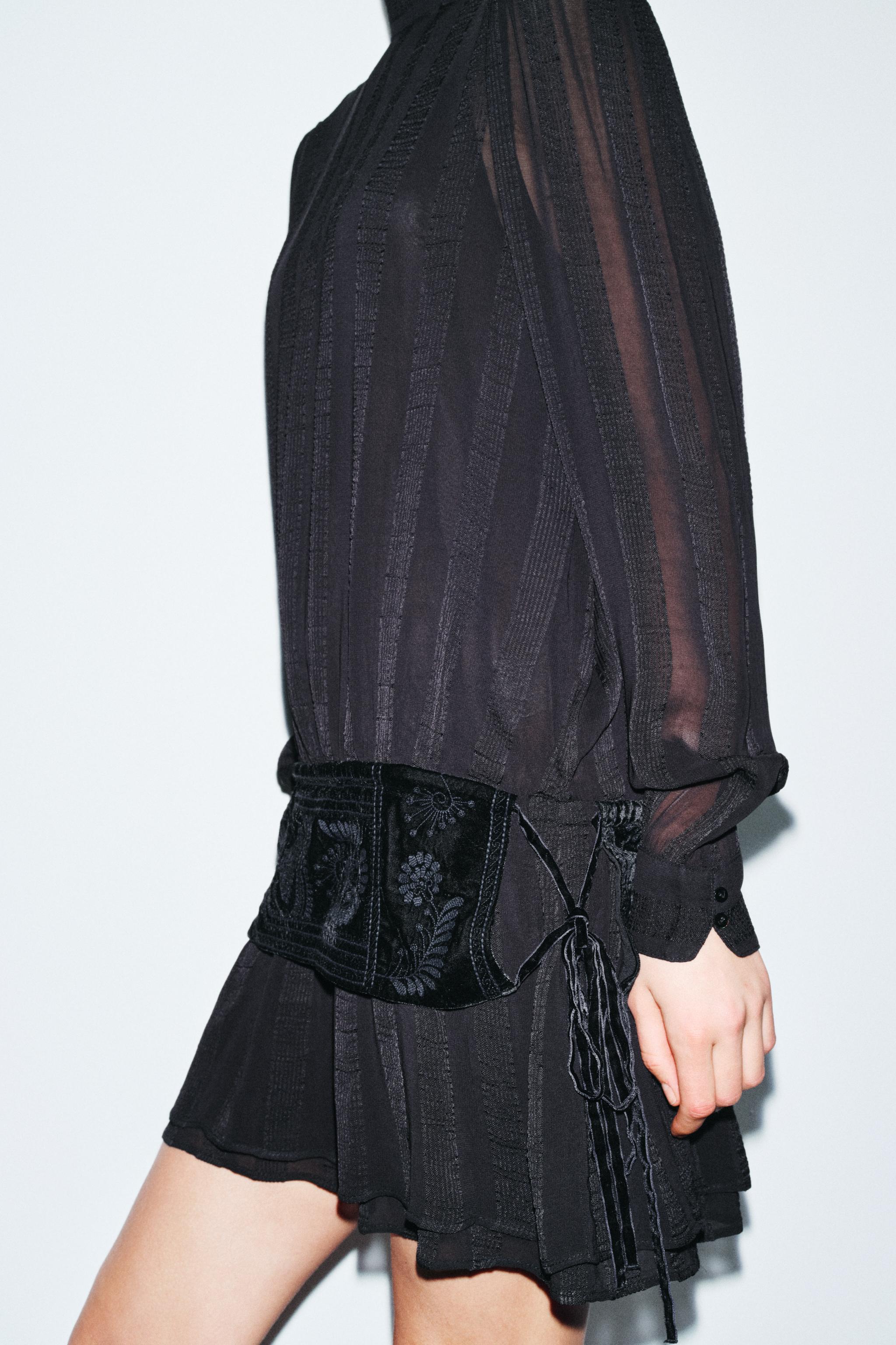 ROBE COMBINÉE CEINTURE BRODÉE ZW COLLECTION