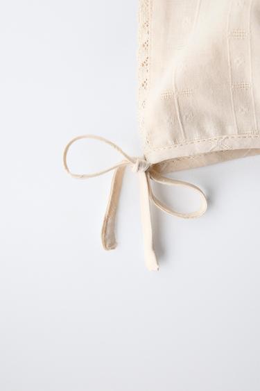 EMBROIDERED LACE BONNET - Ecru by Zara - Image 1