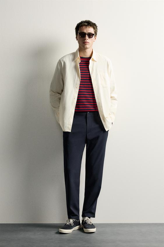 COMFORT SLIM FIT TROUSERS - Navy blue by Zara - Image 0