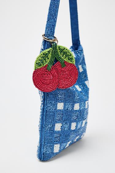 FANTASY BEADED MINI BUCKET BAG - Blue by Zara - Image 2