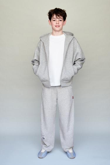 Zara BARREL PANTS WITH LABEL - Gray marl