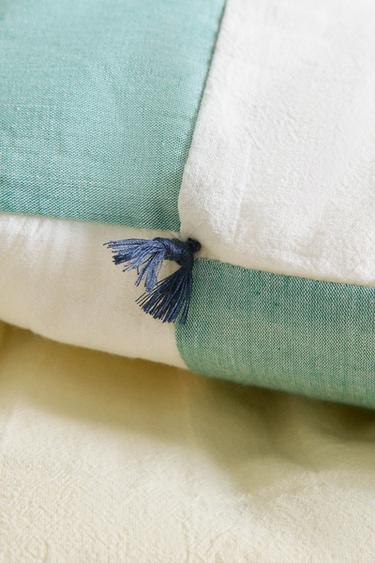 KIDS' PATCHWORK QUILTED BEDSPREAD - Green by Zara - Image 3