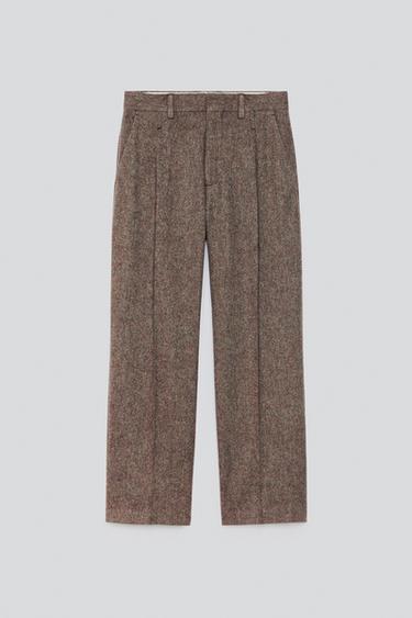 100% WOOL SUIT PANTS — Burgundy 1