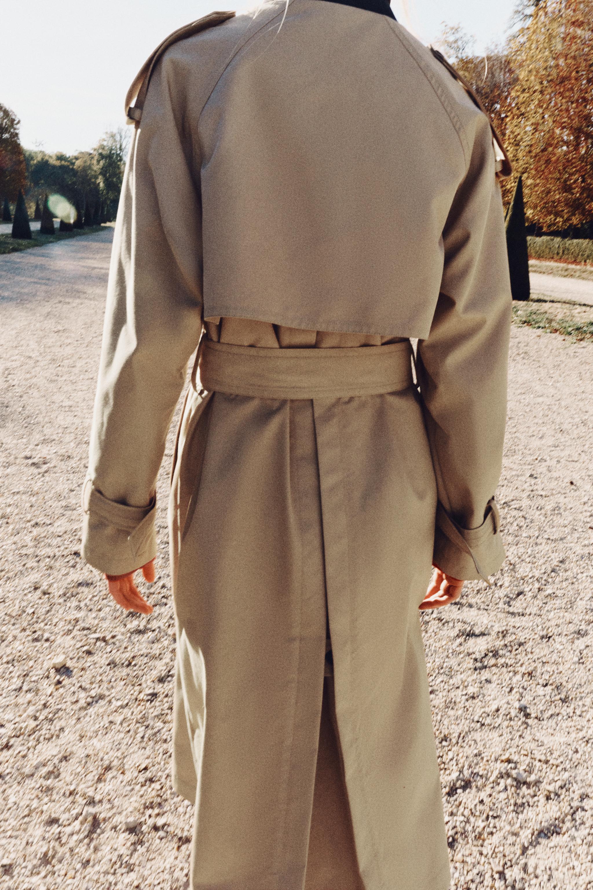 ZW COLLECTION DOUBLE-BREASTED LONG TRENCH COAT