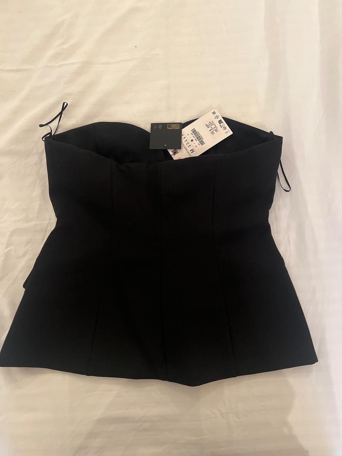 CONTRASTING SATIN SMOKING BUSTIER TOP - Image 2