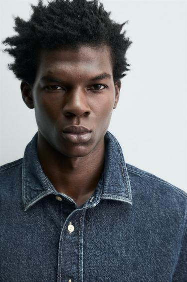 RELAXED FIT DENIM SHIRT - Blue by Zara - Image 5