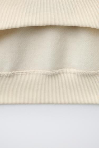 EMBROIDERED SLOGAN SWEATSHIRT - Oyster-white by Zara - Image 3