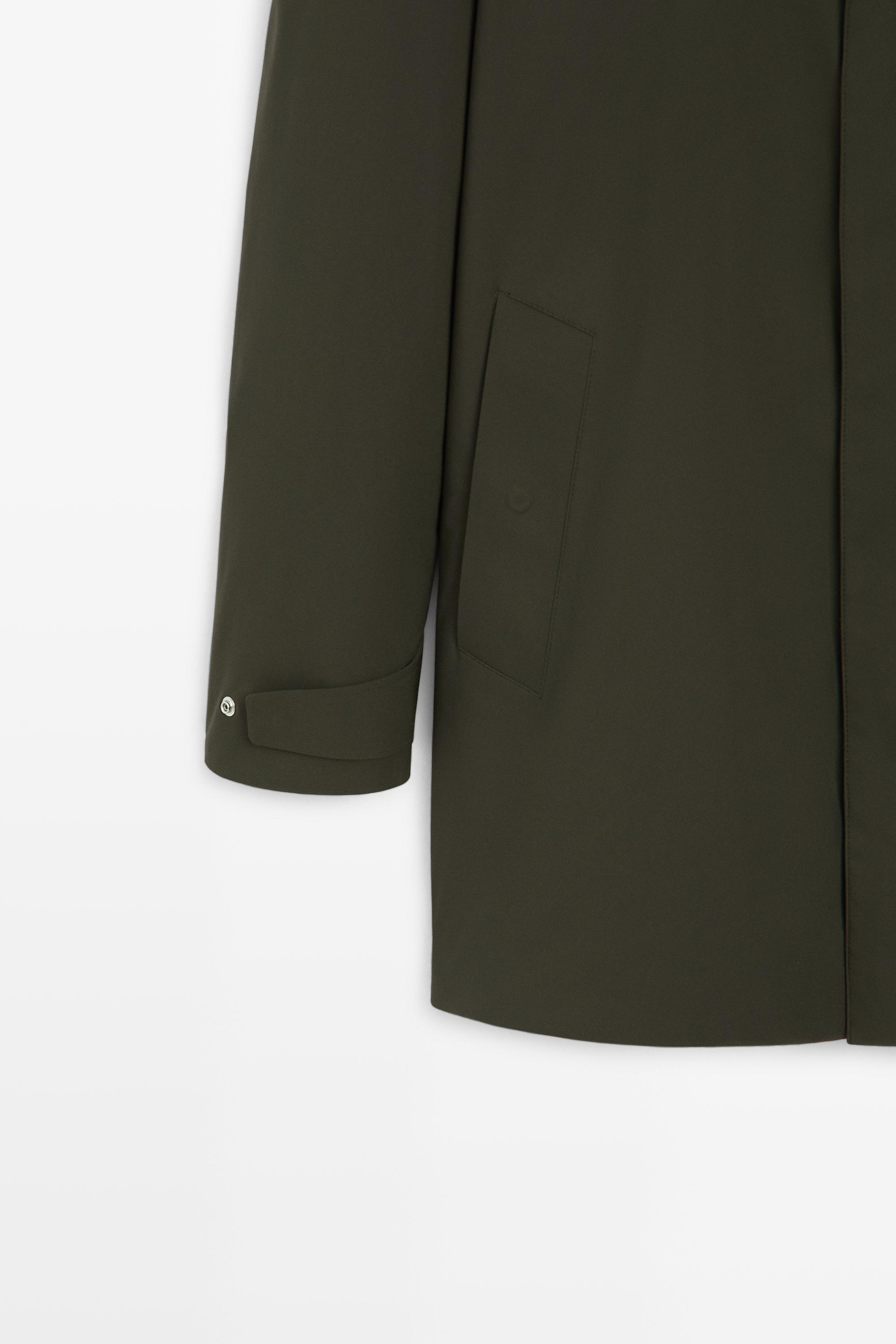 Technical fabric trench coat