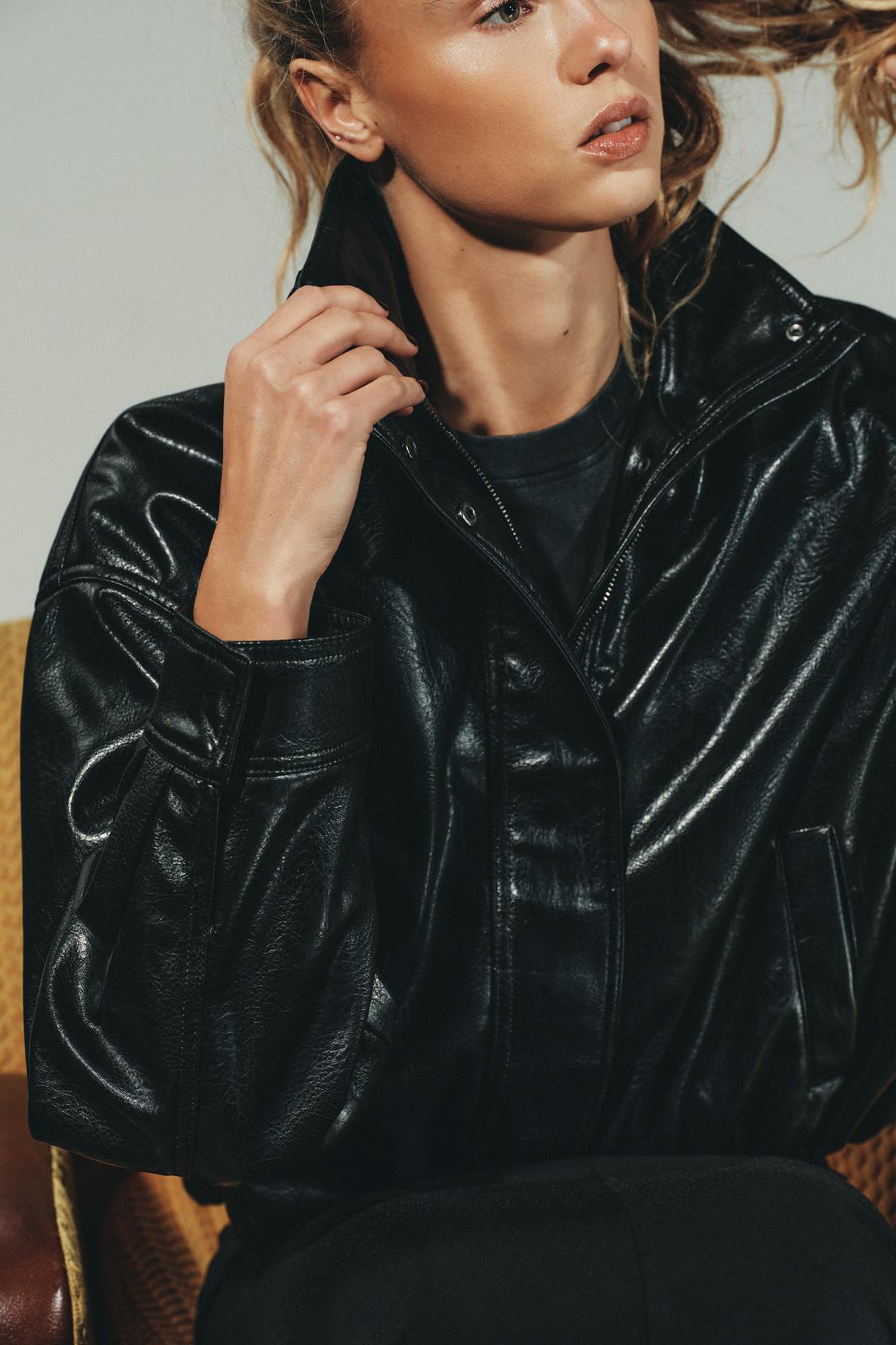 FAUX LEATHER VOLUME JACKET