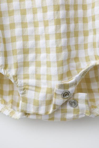GINGHAM ROMPER - Light green by Zara - Image 3