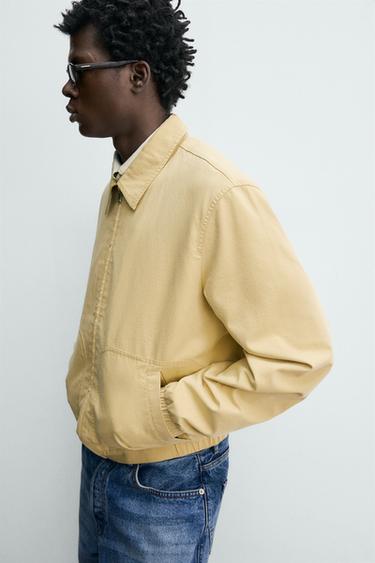 REGULAR FIT COTTON-LYOCELL JACKET - Light yellow by Zara - Image 7