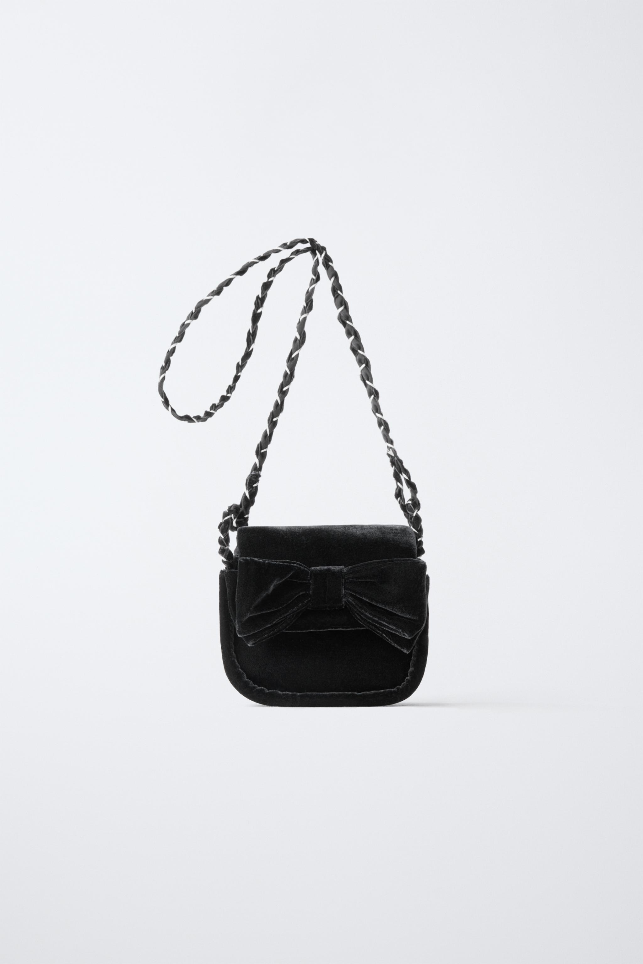 ZARA リボンミニバッグ　完売品　ブラック ZARA - ZARA リボンミニバッグ 完売品 ブラックの通販 by mam shop