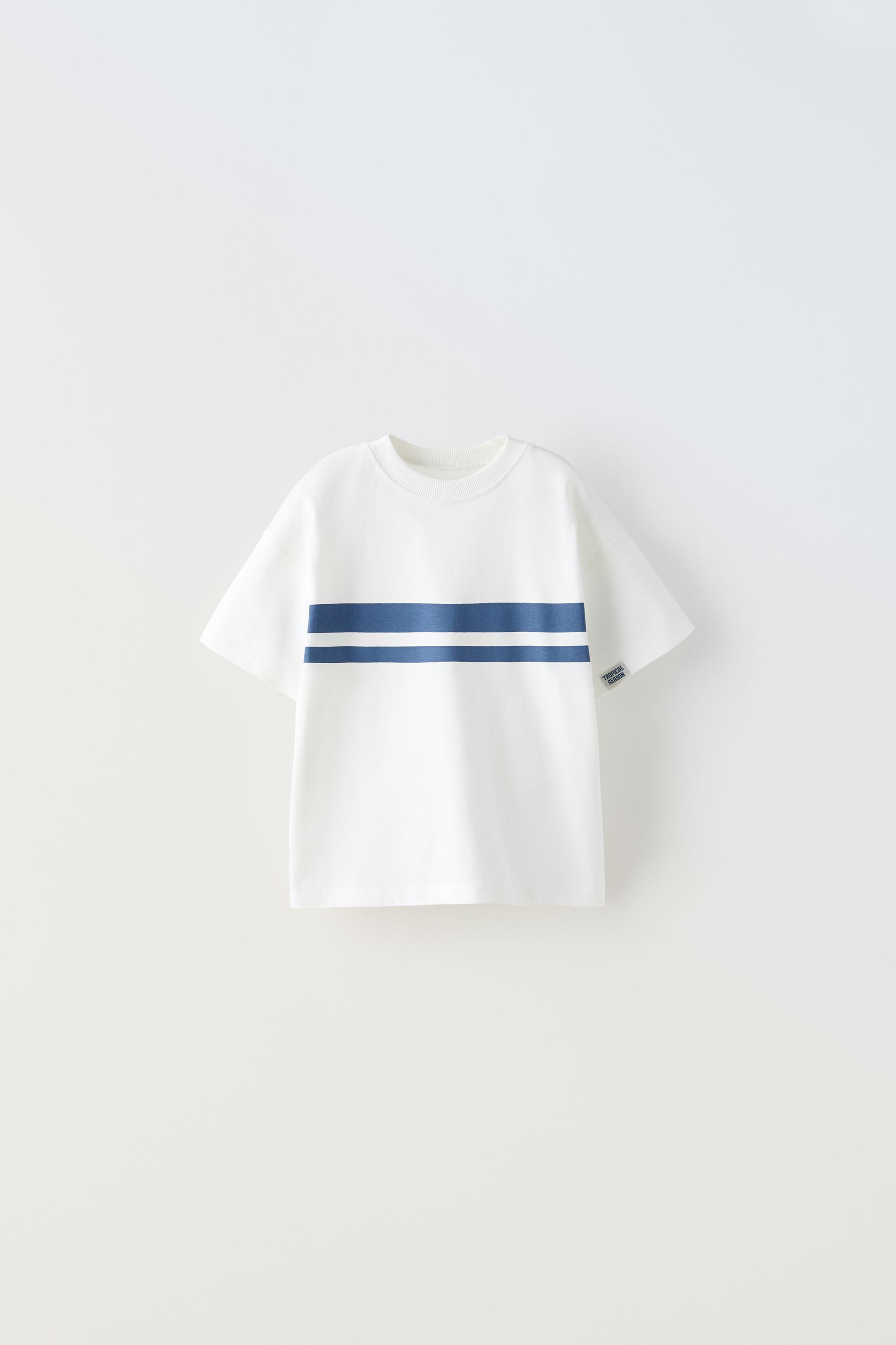 white t shirt with stripes
