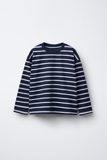 T-SHIRT À RAYURES ÉPAIS - Bleu clair de Zara - Image 0
