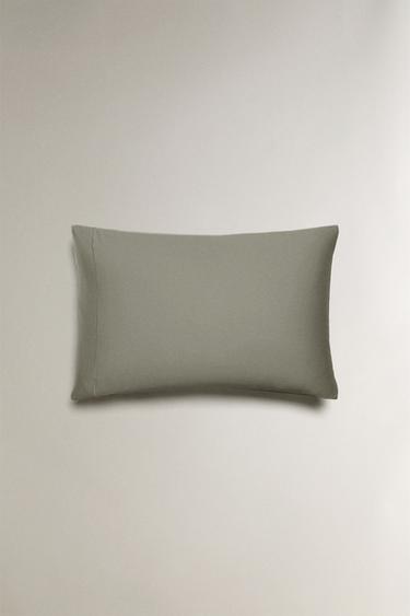 SATEEN PILLOWCASE WITH TRIM (300 THREAD COUNT) - Blue / Green by Zara - Image 3
