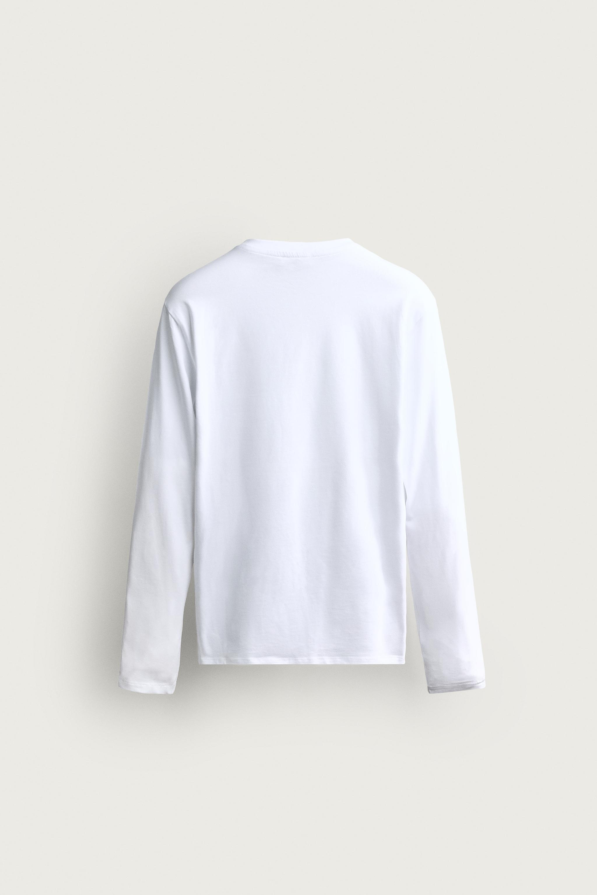 LONG SLEEVE BASIC SLIM FIT T-SHIRT — White