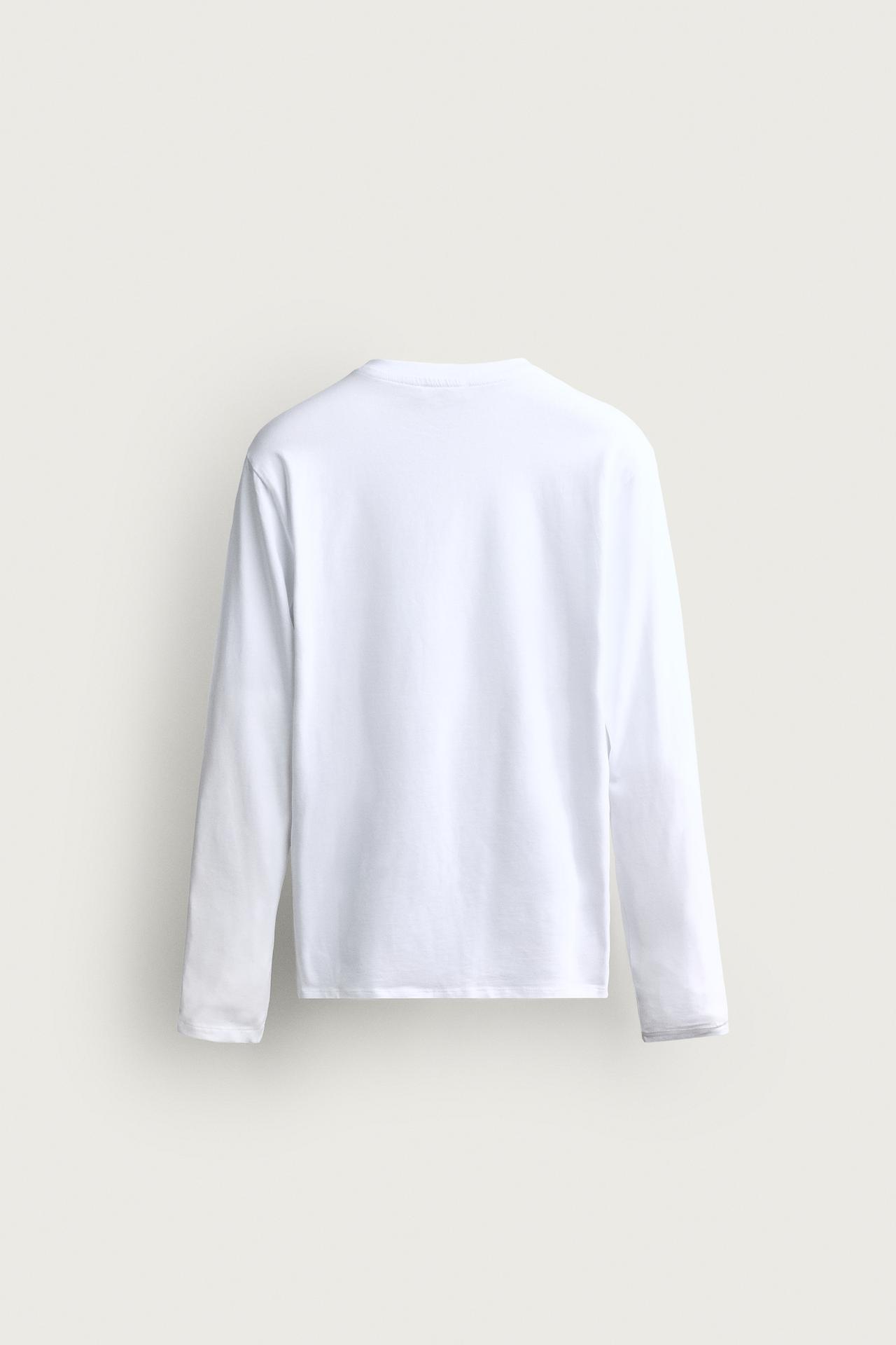 LONG SLEEVE SLIM FIT BASIC T-SHIRT — White