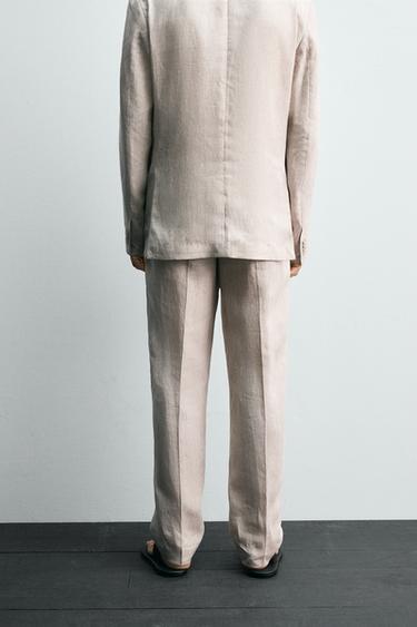 100% LINEN SUIT TROUSERS - Light beige by Zara - Image 2