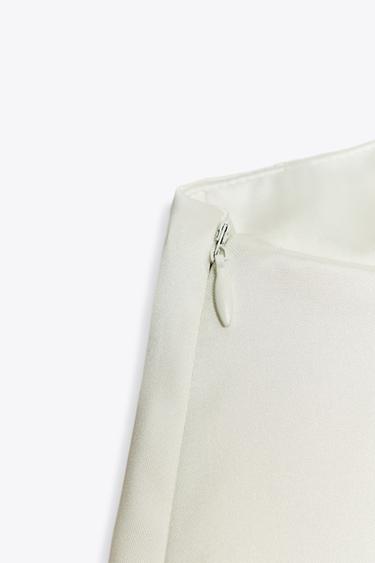 TOP SATINÉ BUSTIER DENTELLE - Blanc cassé de Zara - Image 8