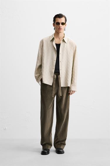 PANTALÓN TERCIOPELO SEERSUCKER - Oliva de Zara - Imagen 0