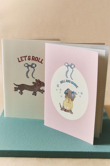 Zara SKATER DOG NOTEBOOK (PACK OF 2) - 多色