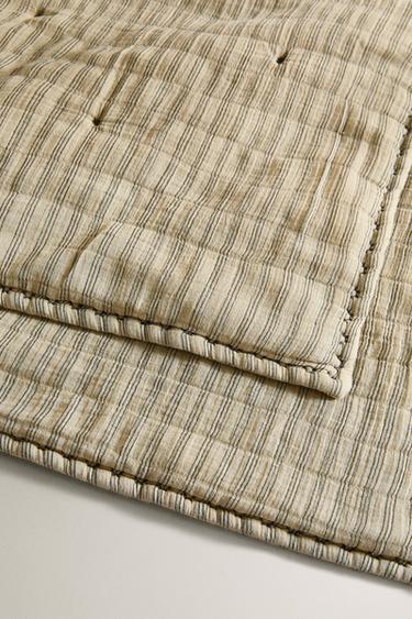 ÉDREDON ENFANT COTON FINES RAYURES - Vert de Zara - Image 3