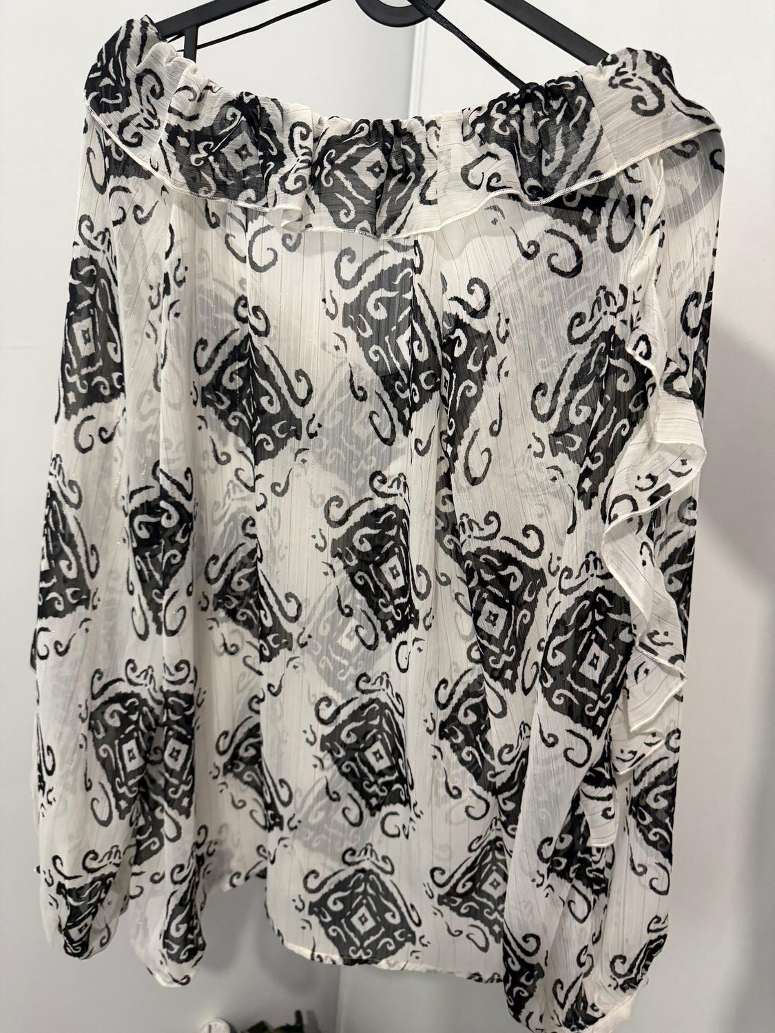 PRINTED BLOUSE WITH RUFFLES - Image 4