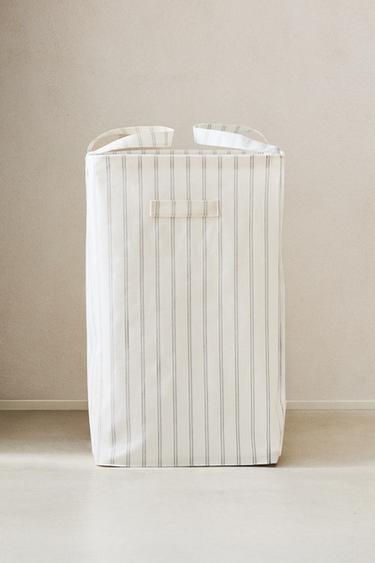 Zara STRIPED LAUNDRY HAMPER - Sea green