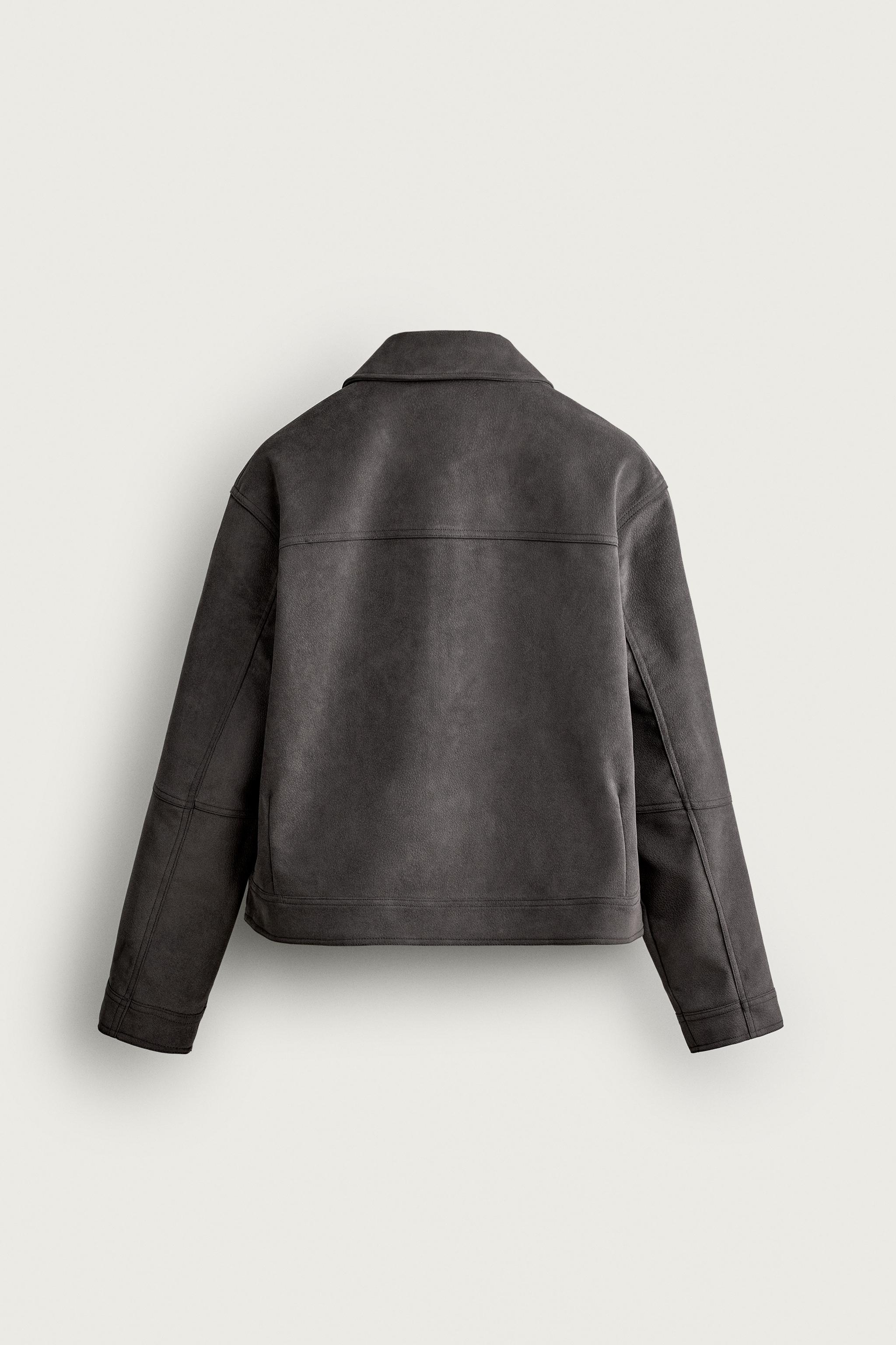 SUEDE-EFFECT JACKET WITH FROG FASTENING