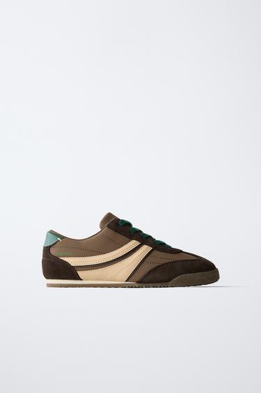 Zara CONTRAST SNEAKERS - Brown