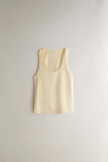 STRAPPY COTTON TOP - Yellow by Zara