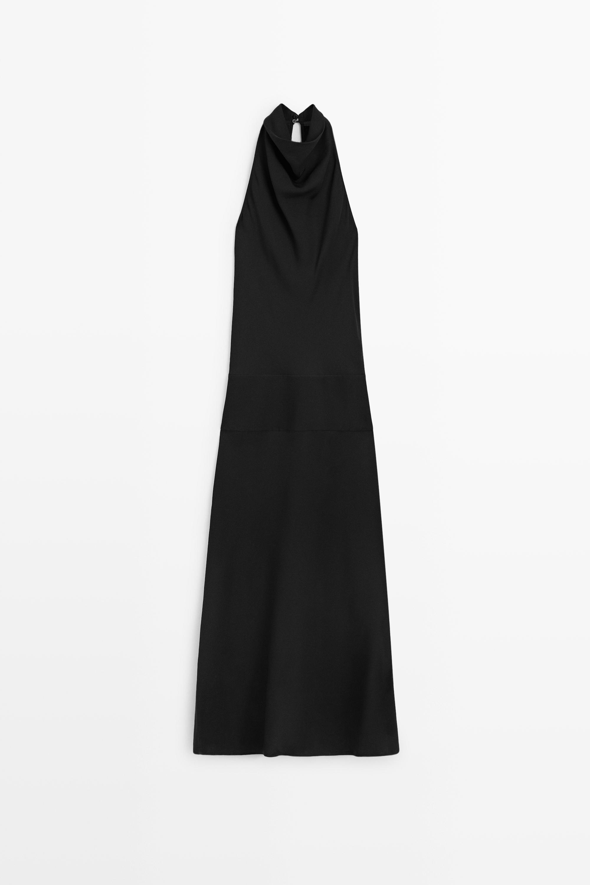 Halter midi dress with waistband detail