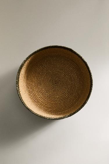 ROUND WOVEN BASKET - Green by Zara - Image 4
