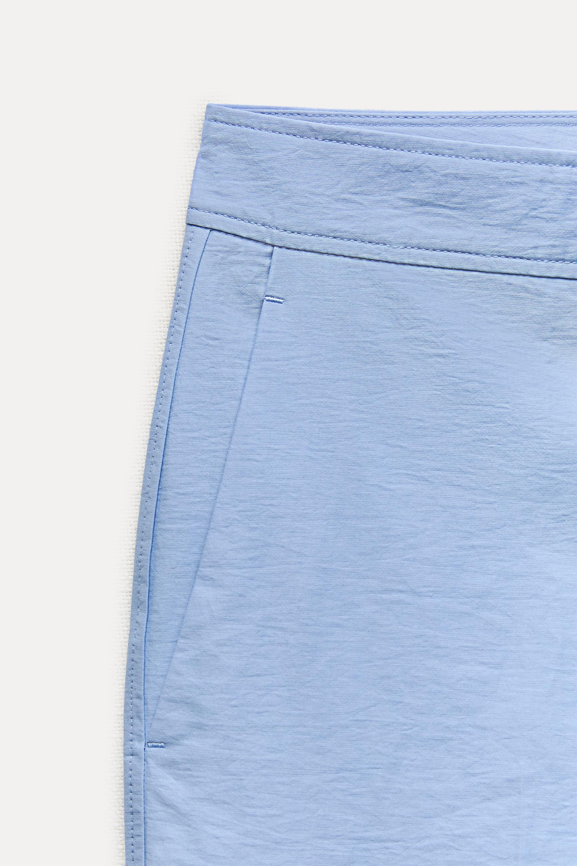ZARA Small High Waisted Straight Cut Pants - Blue/steel Blue - $65
