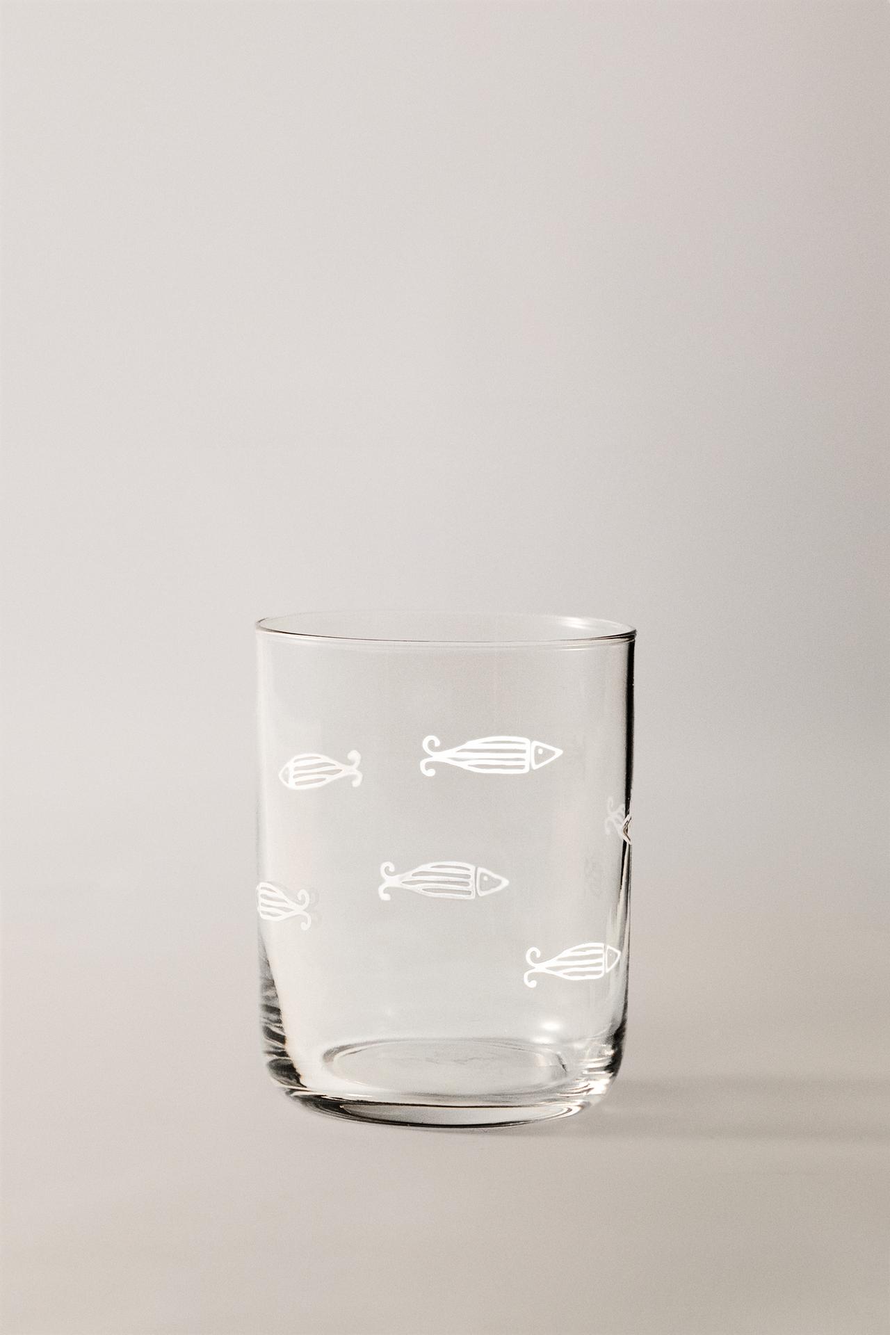 FISH GLASS TUMBLER — White