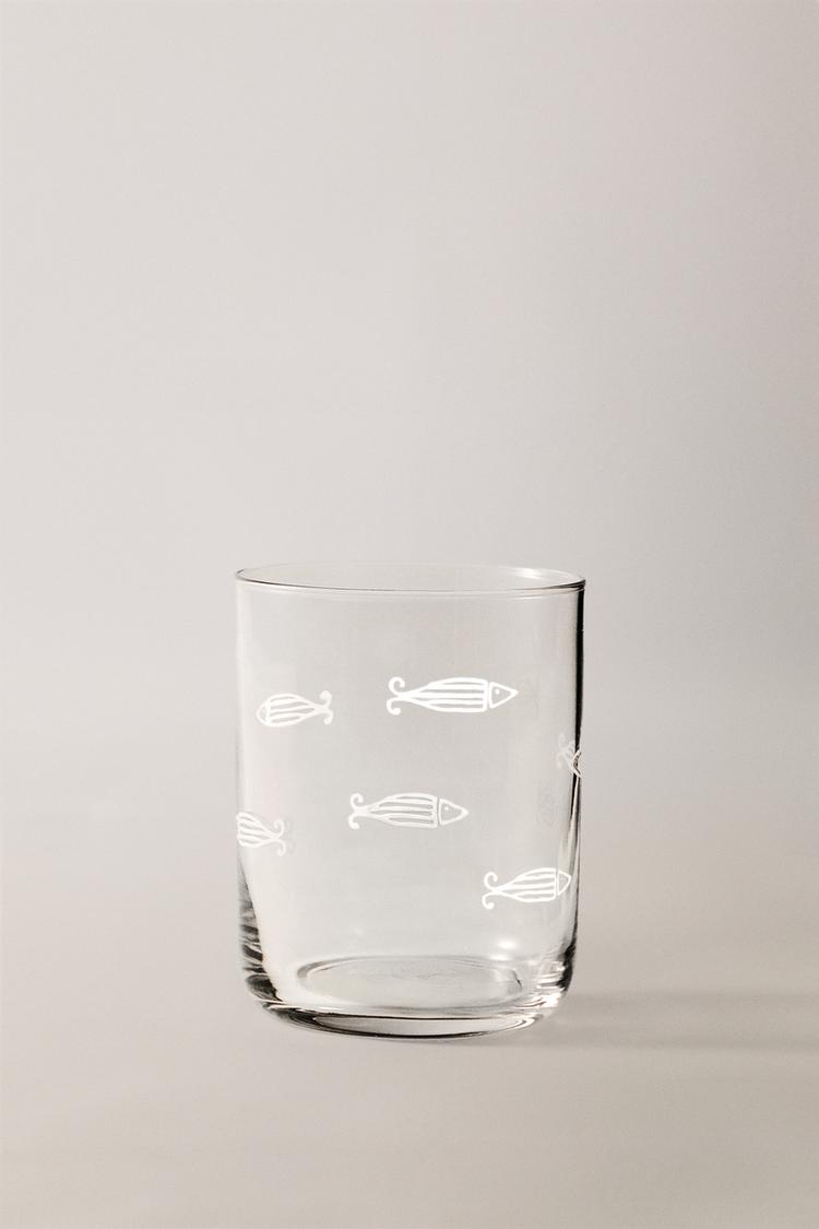 FISH GLASS TUMBLER — White