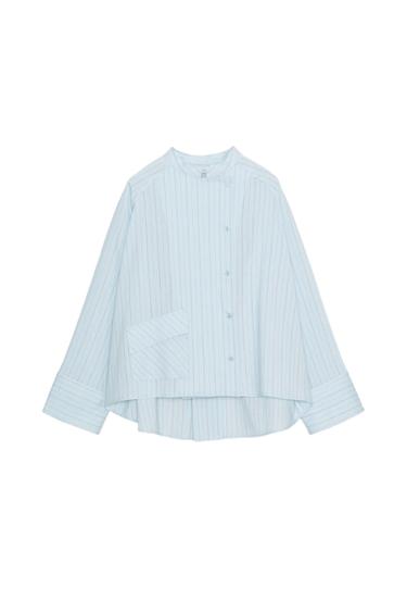STRIPED SHIRT WITH POCKET ZW COLLECTION - Blue by Zara