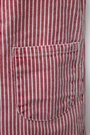 STRIPED TWILL DUNGAREES - White / Red by Zara - Image 3