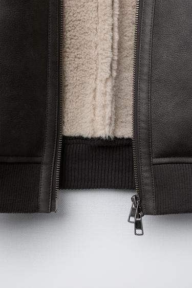 BLOUSON BOMBER DOUBLE FACE - Vison de Zara - Image 6