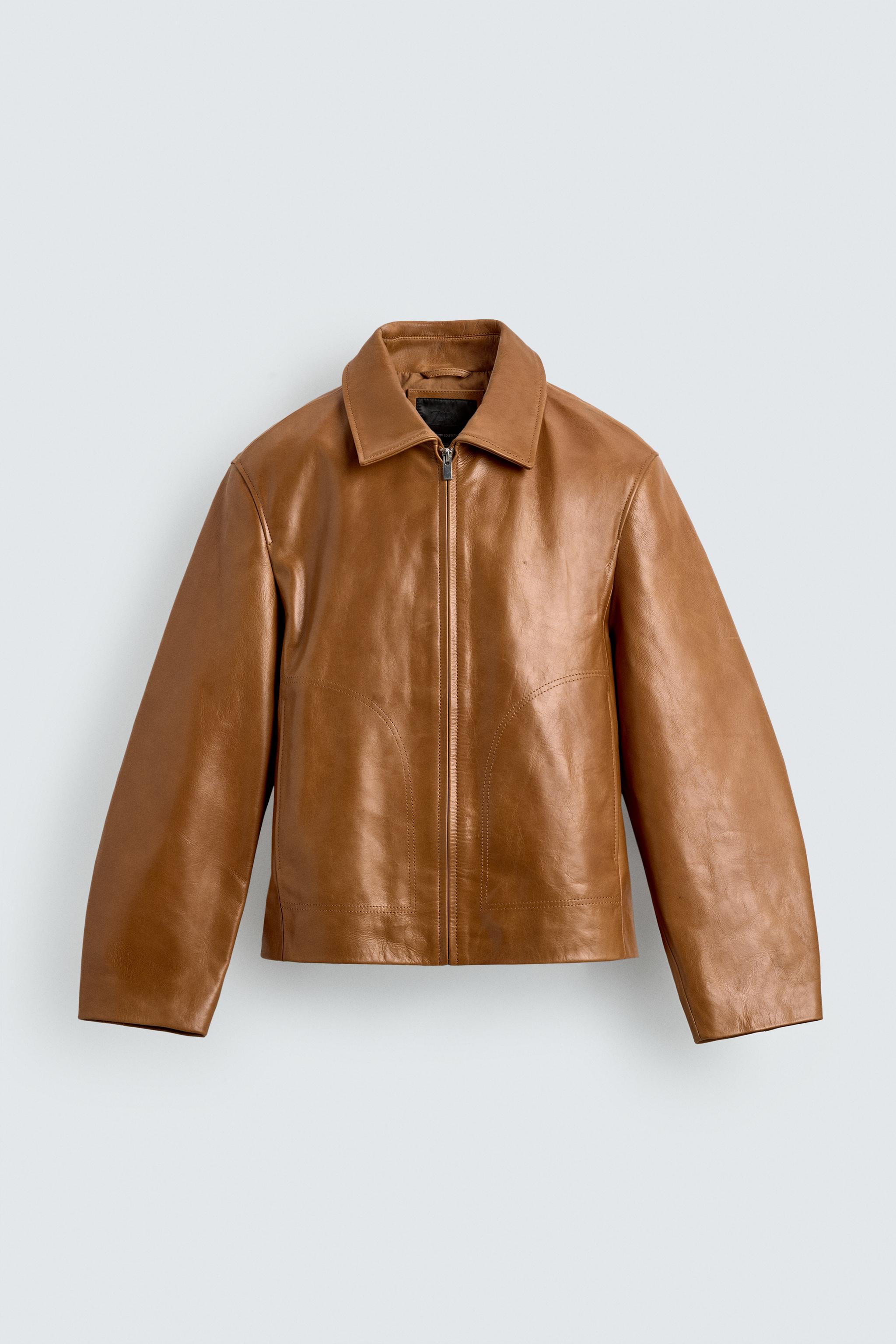 BLOUSON EN CUIR REGULAR FIT
