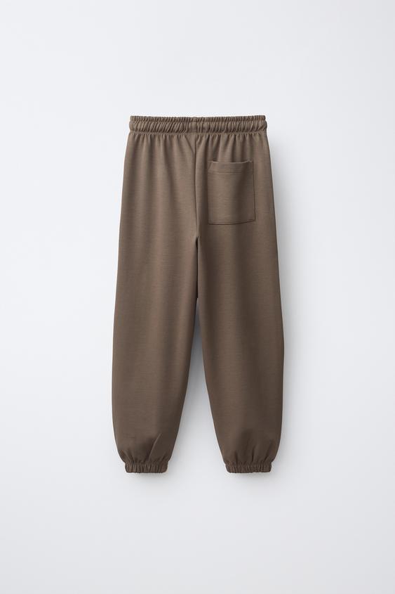 ENSEMBLE DE JOGGING AVEC SWEAT ET PANTALON INTERLOCK À INSCRIPTION - marron-vison de Zara - Image 4
