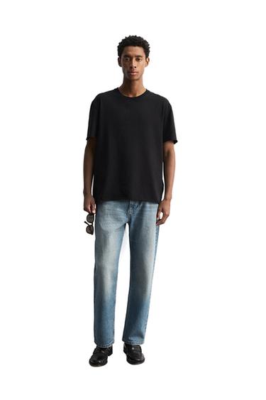 STRAIGHT ANKLE FIT JEANS - Mid-blue by Zara