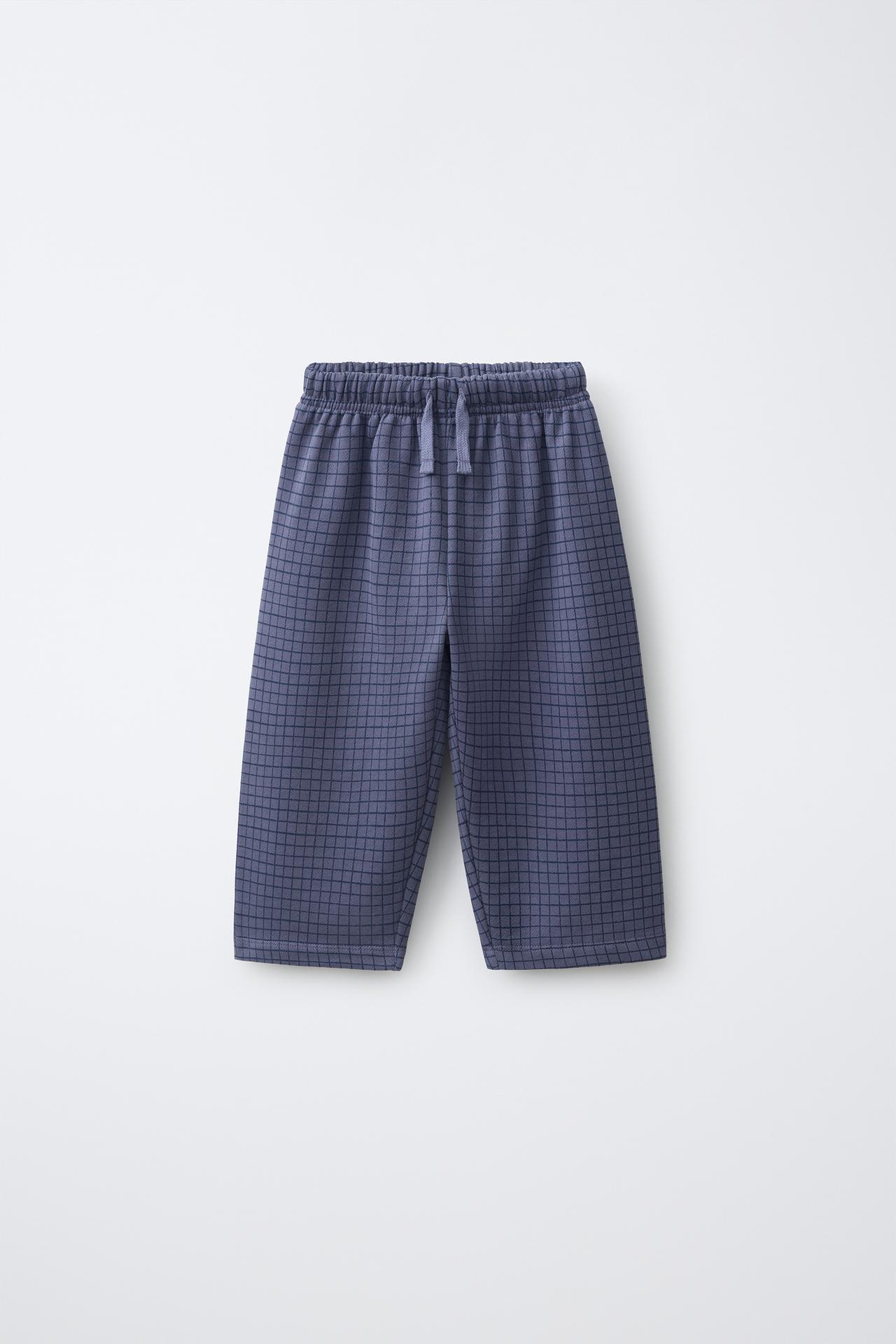 BALLOON PLAID PANTS — Blue