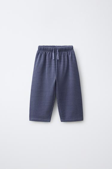 BALLOON PLAID PANTS — Blue 1