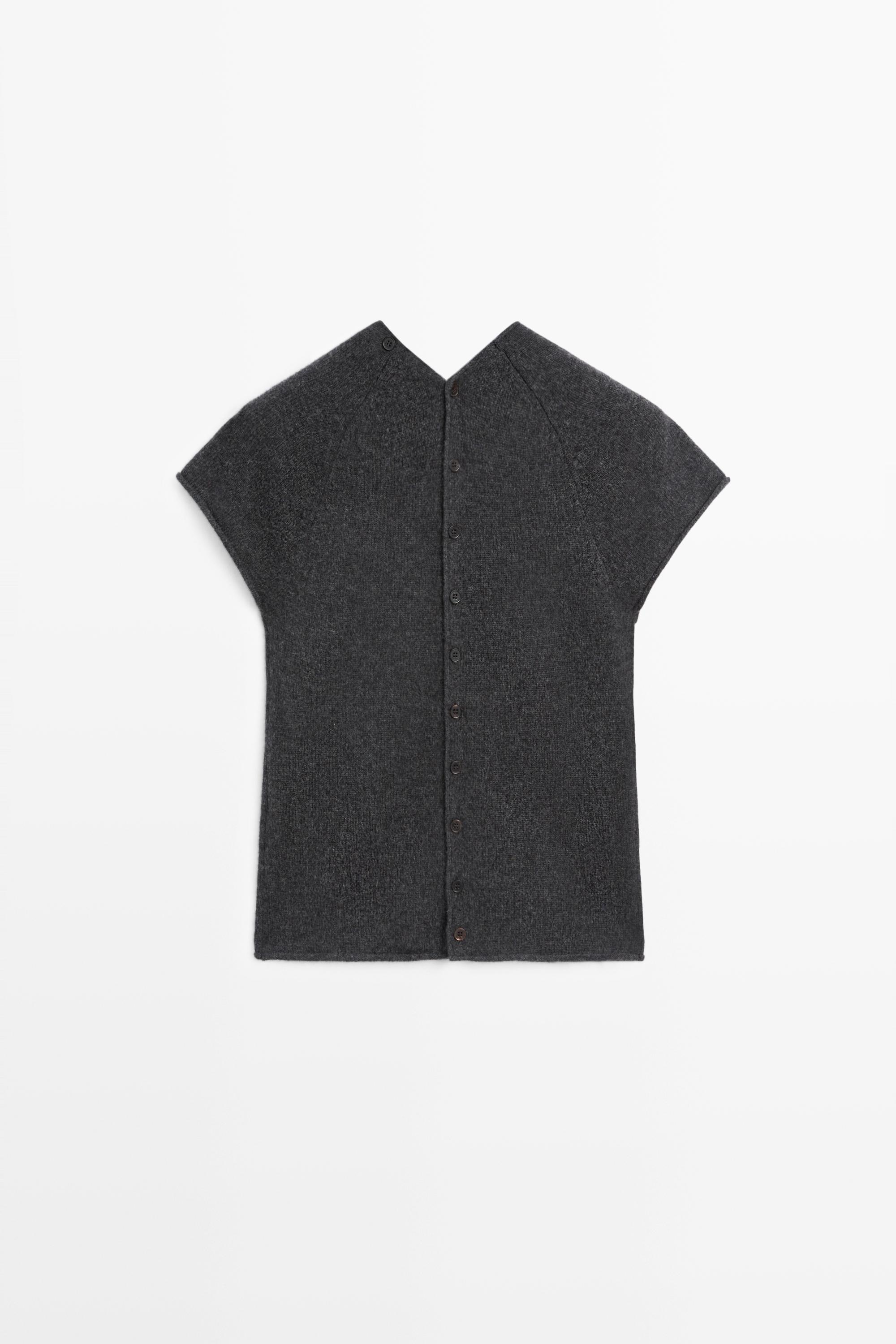 Gilet sans manches en maille boutonné 100 % cachemire